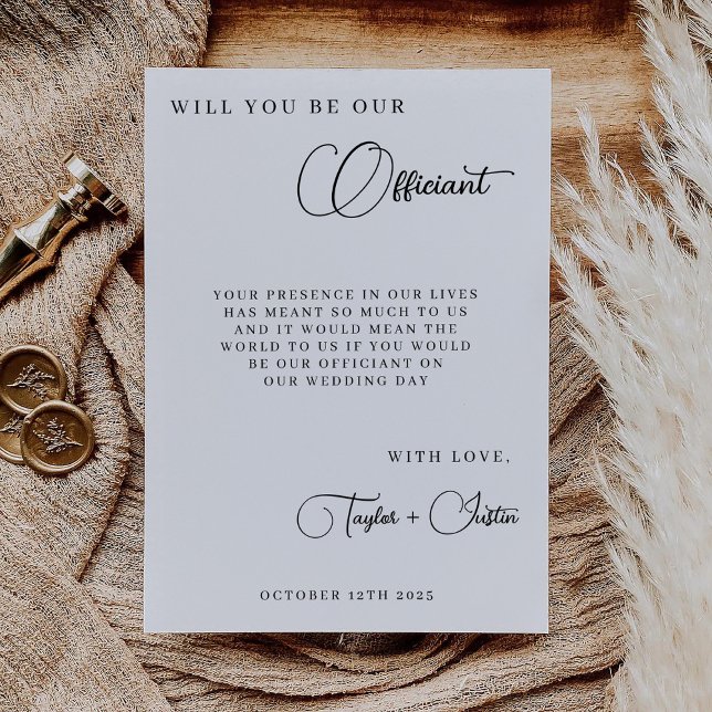 Will You Be Our Wedding Officiant Proposal Simple (Creator Uploaded)