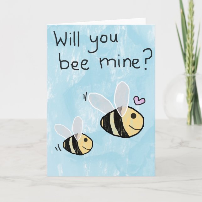 Will You Bee Mine - Valentines Day Card / Love You (Front)