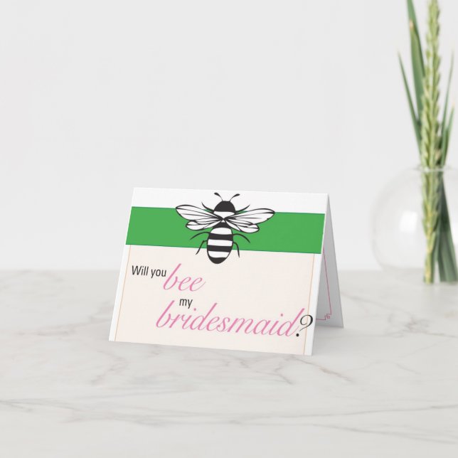 Will you bee my bridesmaid? invitation (Front)