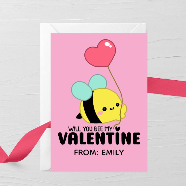 Will You Bee My Valentine Kids Card (Creator Uploaded)