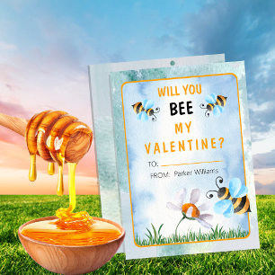 Will You BEE My Valentine's Day Classroom Card