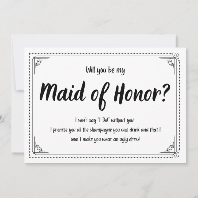 Will You By My Maid of Honour Announcement (Front)