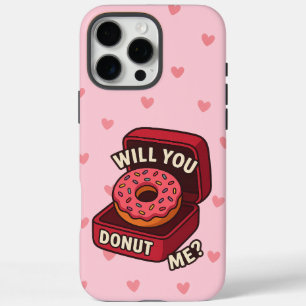 Will You Donut Me? Cute Donut Proposal Design iPhone 16 Pro Max Case