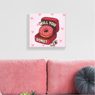 Will You Donut Me? Cute Donut Proposal Design Tank Canvas Print