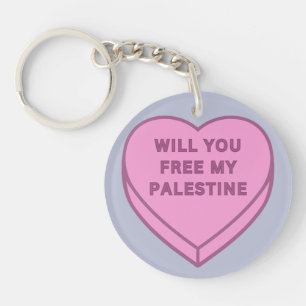 Will you free my Palestine? Cute Candy Heart sweet Key Ring