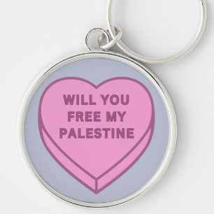 Will you free my Palestine? Cute Candy Heart sweet Key Ring