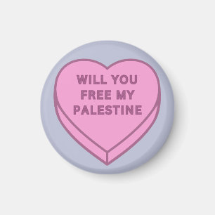 Will you free my Palestine? Cute Candy Heart sweet Magnet