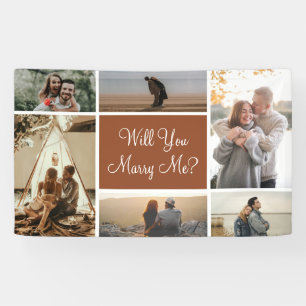 Will You Marry Me 6 Photo Collage Proposal Banner