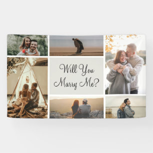 Will You Marry Me   6 Photo Collage Proposal Banner