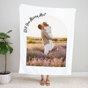 Will You Marry Me? Arched Photo Sherpa Blanket
