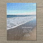 Will You Marry Me Beach Proposal Puzzle<br><div class="desc">Do you both love the beach and love doing puzzles? This will you marry me puzzle combines both loves. The puzzle features a beautiful photo of the beach with the words, "(Name) Will you marry me? Love, (Name)" written in the sand. This is a fun way to ask that special...</div>