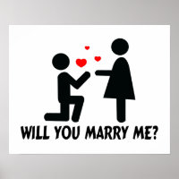 Will You Marry Me Bended Knee Man & Woman