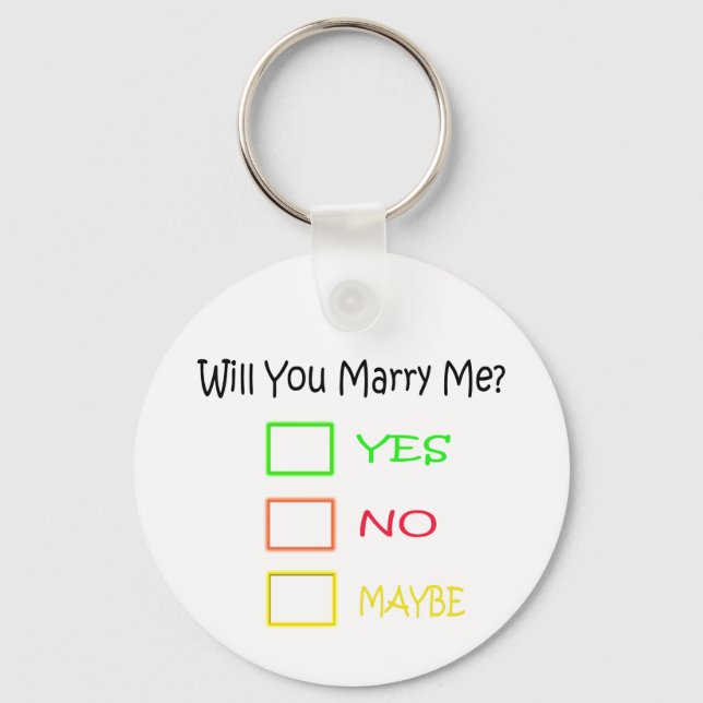 Will You Marry Me by Shirley Taylor Key Ring (Front)