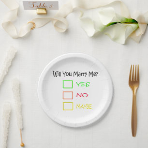Will You Marry Me by Shirley Taylor Paper Plate