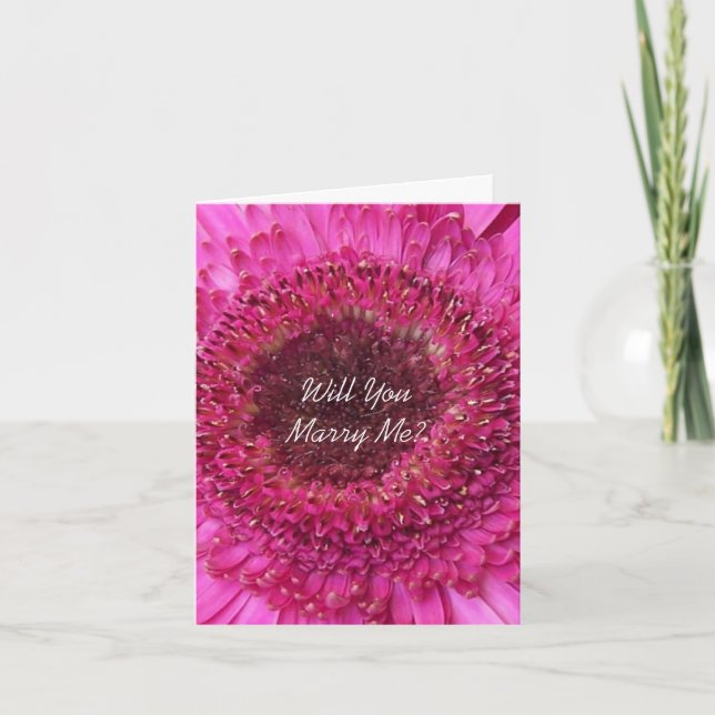 Will You Marry Me Card Pink Gerbera (Front)