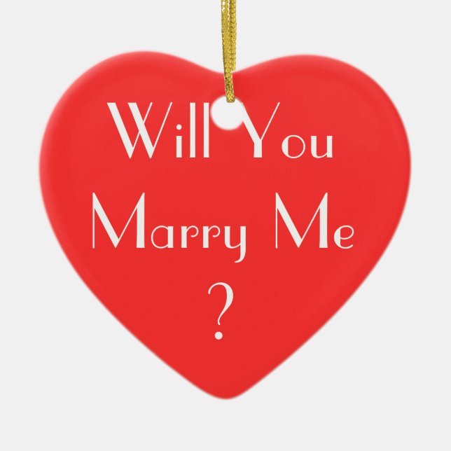 Will You Marry Me? Ceramic Tree Decoration (Front)