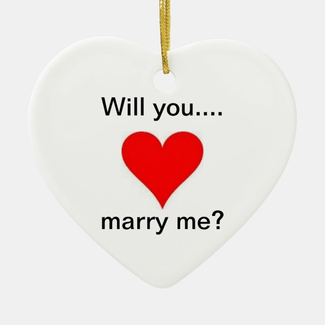 Will You Marry Me Ceramic Tree Decoration (Front)