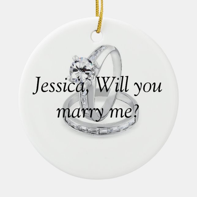 Will You Marry Me Ceramic Tree Decoration (Front)