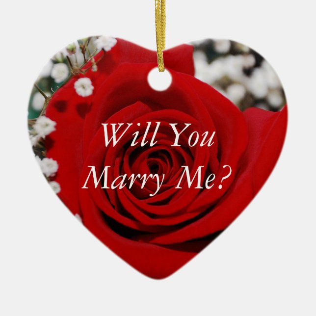 Will You Marry Me Ceramic Tree Decoration (Front)