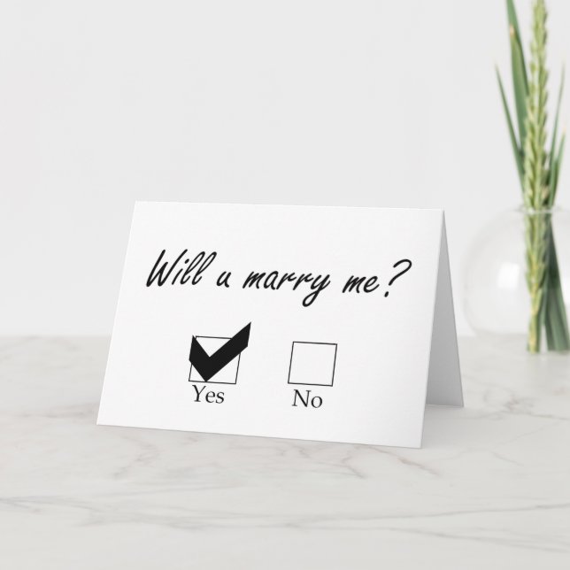 Will you marry me? Check Box Card (Front)