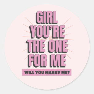 Will You Marry Me Classic Round Sticker