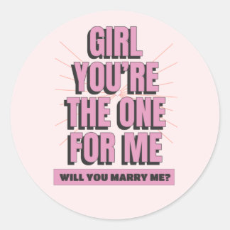 Will You Marry Me Classic Round Sticker