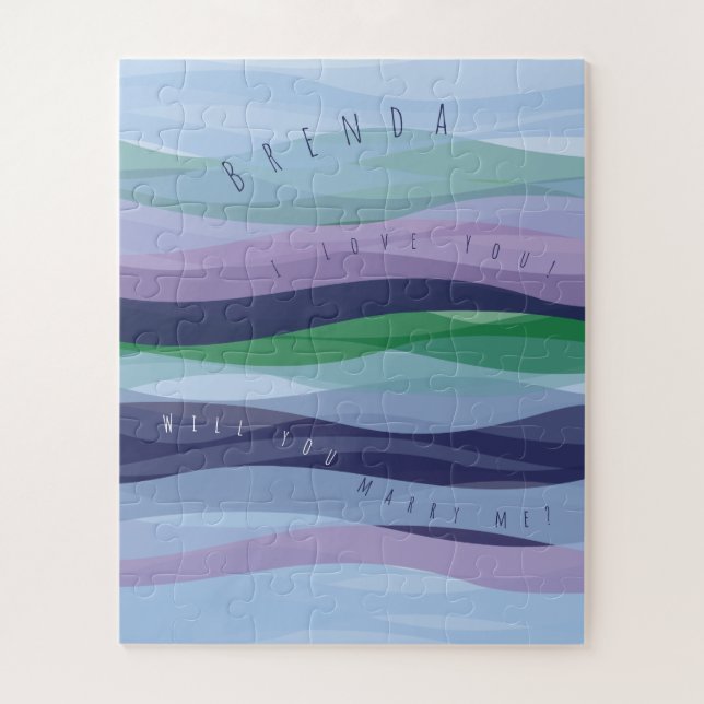 Will You Marry Me Cool Waves Jigsaw Puzzle (Vertical)