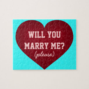 Will You Marry Me? Crimson Heart Jigsaw Puzzle