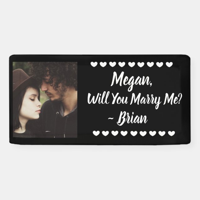 Will you Marry Me Custom Name and Photo  Banner (Horizontal)
