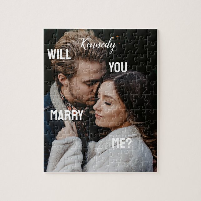 Will You Marry Me Custom Photo & Name Personalised Jigsaw Puzzle (Vertical)