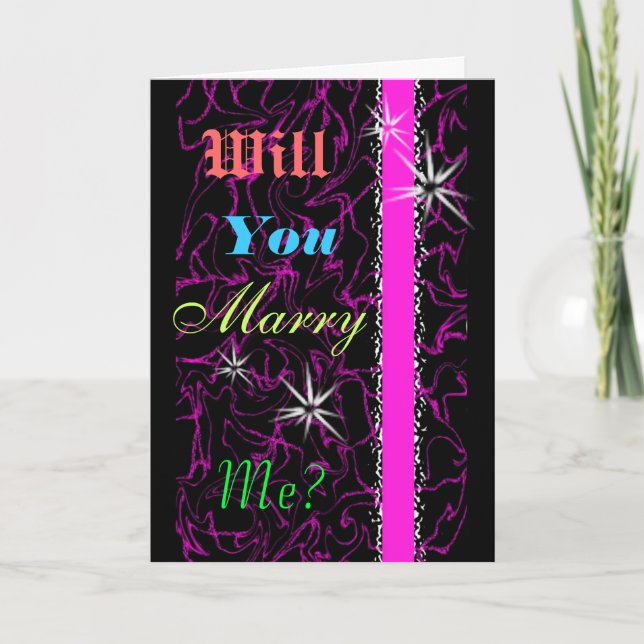 Will You Marry Me Customizable Colorful Card (Front)