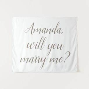 Will You Marry Me Engagement Backdrop Tapestry