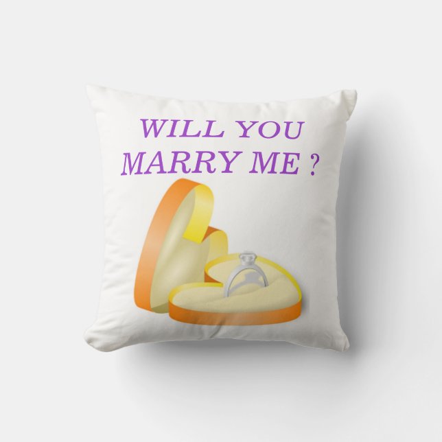 "WILL YOU MARRY ME ?" ENGAGEMENT RING CUSHION (Front)