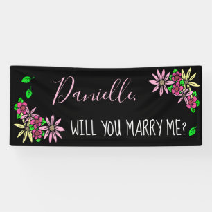 Will you Marry Me, Floral Banner