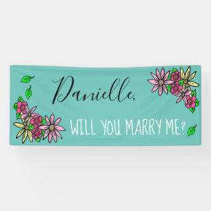 Will you Marry Me, Floral Banner