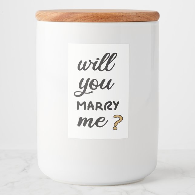 Will you marry me? food label (Front)