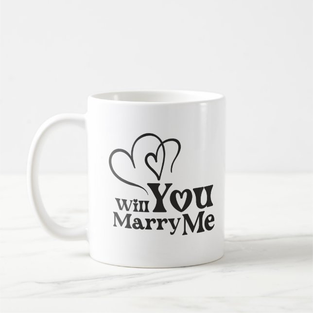 Will you marry me - Funny Wedding Proposal Coffee Mug (Left)