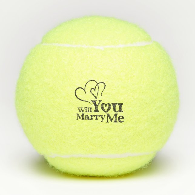Will you marry me - Funny Wedding Proposal Tennis Balls (Front)