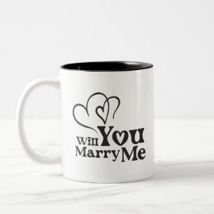 Will you marry me - Funny Wedding Proposal Two-Tone Coffee Mug