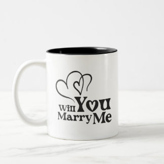 Will you marry me - Funny Wedding Proposal Two-Tone Coffee Mug