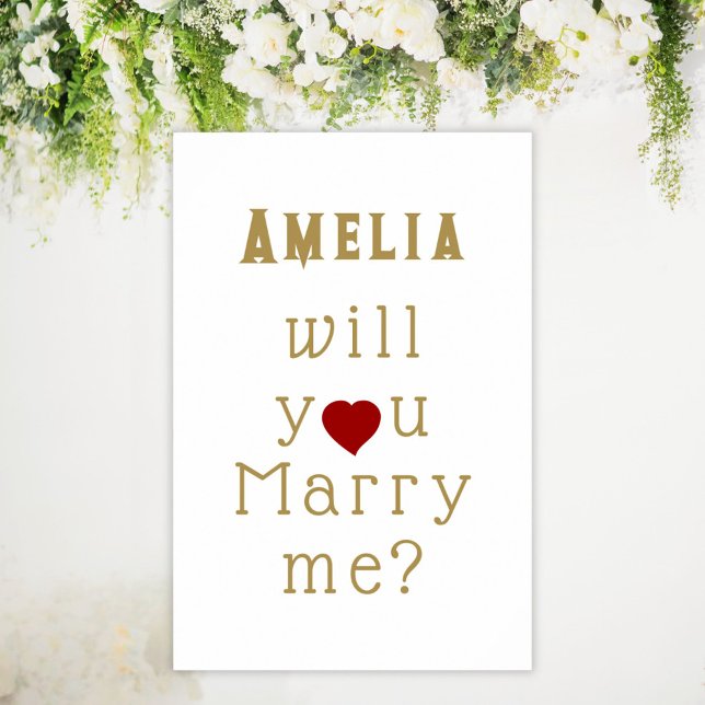 Will you marry me Heart Red Romantic Proposal  Poster (Creator Uploaded)