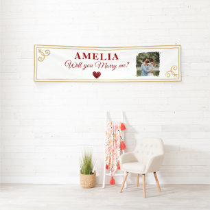 Will you marry me Heart Romantic Proposal Photo Banner