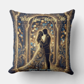 Will You Marry Me in an embrace Cushion