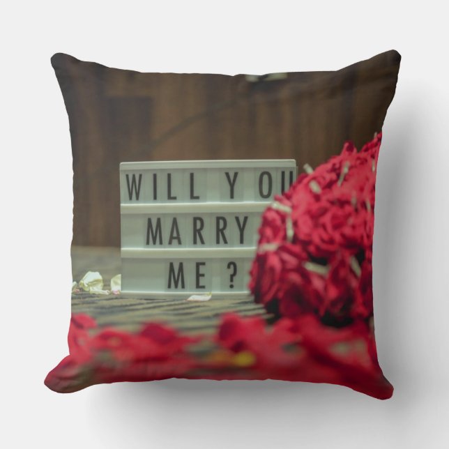 Will You Marry Me? Marriage Proposal Cushion (Front)