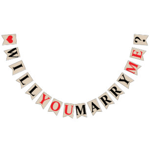 WILL YOU MARRY ME? MARRIAGE PROPOSAL - Khaki Colou Bunting