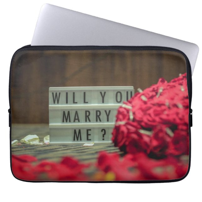 Will You Marry Me? Marriage Proposal Laptop Sleeve (Front)