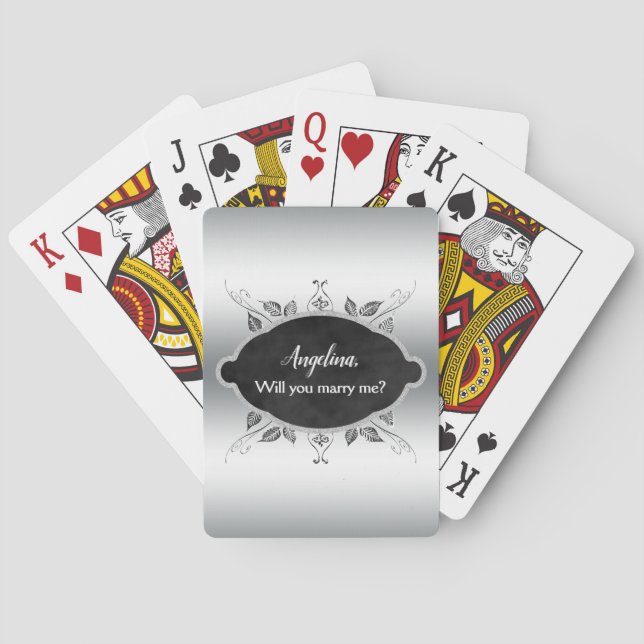 Will You Marry Me Marriage Proposal Personalised Playing Cards (Back)