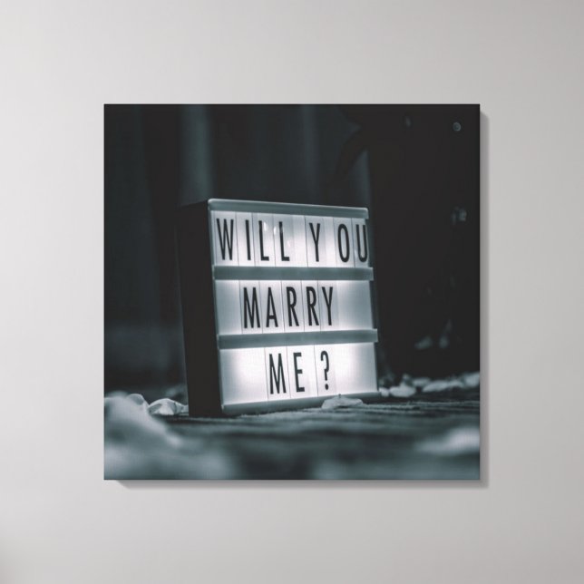Will You Marry Me?  Marriage Proposal Romantic Canvas Print (Front)