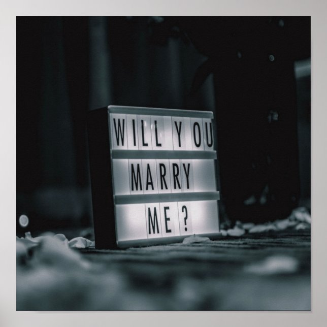 Will You Marry Me?  Marriage Proposal Romantic Poster (Front)