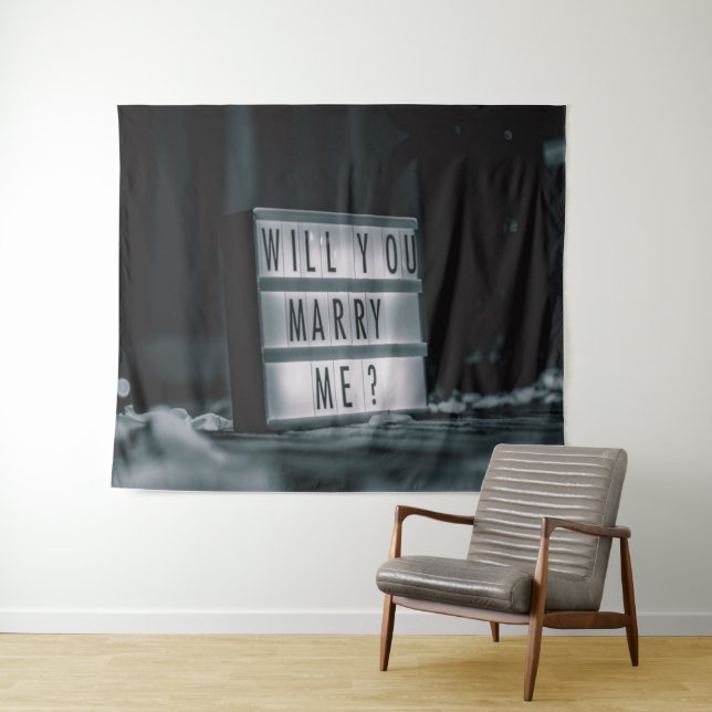 Will You Marry Me?  Marriage Proposal Romantic Tapestry (In Situ (Horizontal))